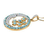 GP Celestial Collection - Blue Apatite & Multi Gemstone Pendant with Chain (Size 20) in 18K Vermeil Yellow Gold Plated Sterling Silver 5.40 Ct