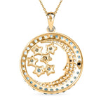 GP Celestial Collection - Blue Apatite & Multi Gemstone Pendant with Chain (Size 20) in 18K Vermeil Yellow Gold Plated Sterling Silver 5.40 Ct
