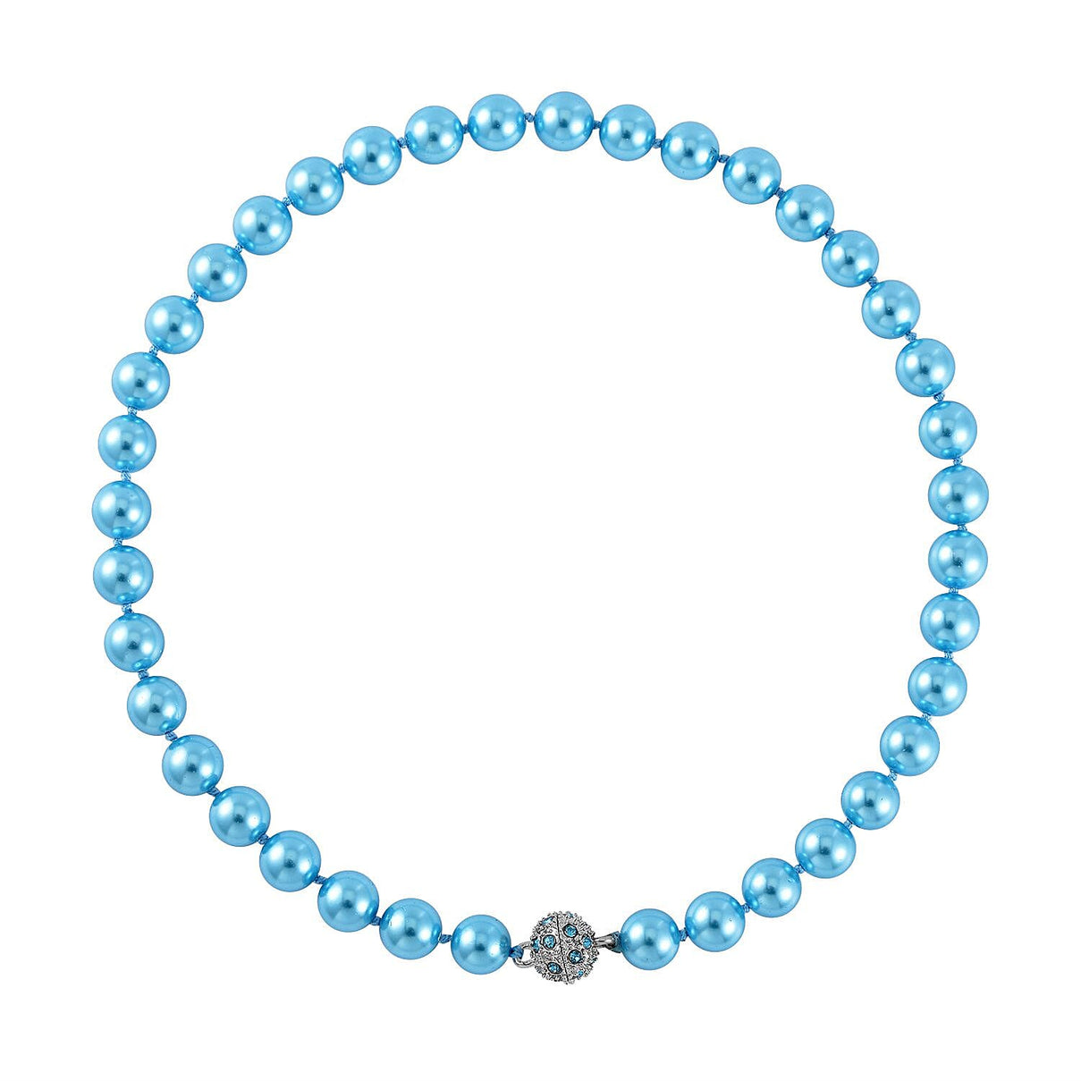 Blue Austrian Crystal and Sleeping Beauty Colour Shell Pearl  Necklace (Size - 23) 7280404 3