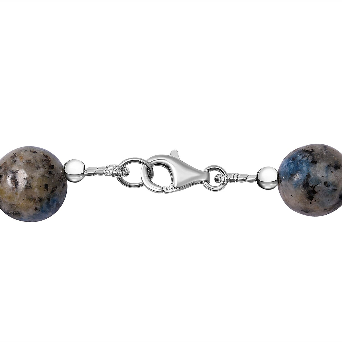 Blue Azurite Granite Necklace (Size - 20) with Lobster Clasp in Rhodium Overlay Sterling Silver 300.00 Ct. 8962130 3