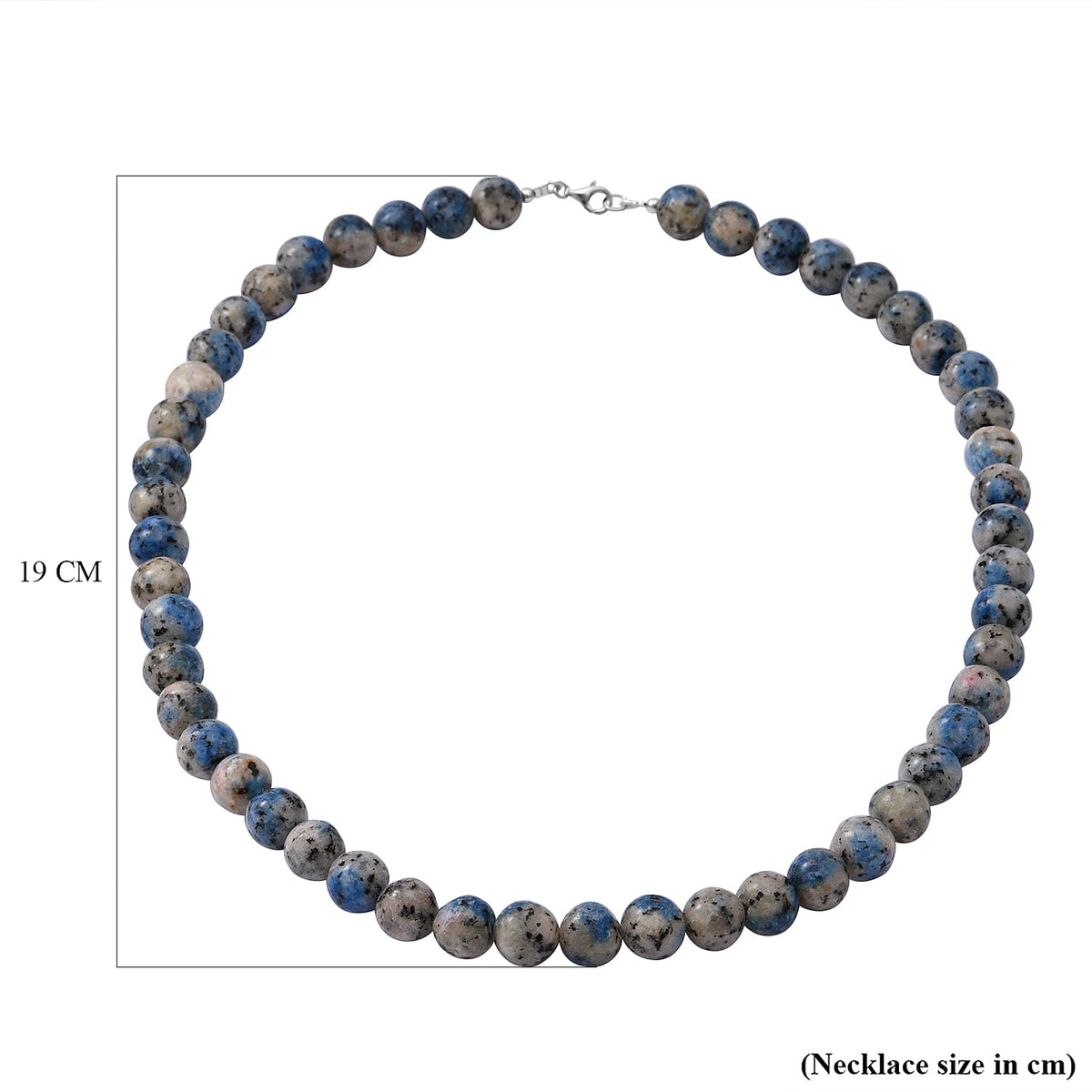 Blue Azurite Granite Necklace (Size - 20) with Lobster Clasp in Rhodium Overlay Sterling Silver 300.00 Ct. 8962130 4