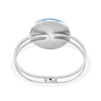 Blue Color Murano Glass Bangle in White Tone 25.00 Ct.