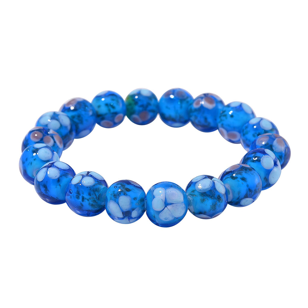 Blue Color Murano Style Glass Bracelet