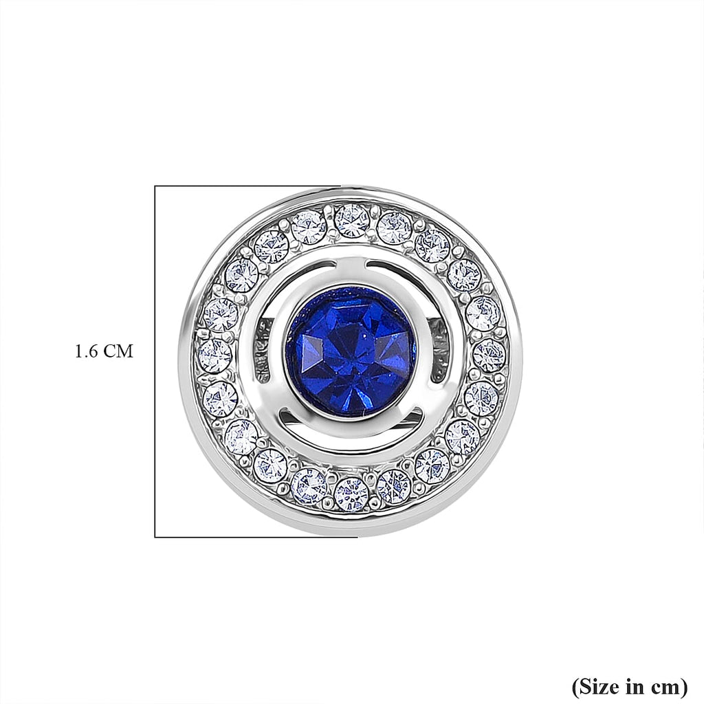 Blue Crystal CuffLink in Silver Colour Tone