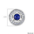 Blue Crystal CuffLink in Silver Colour Tone