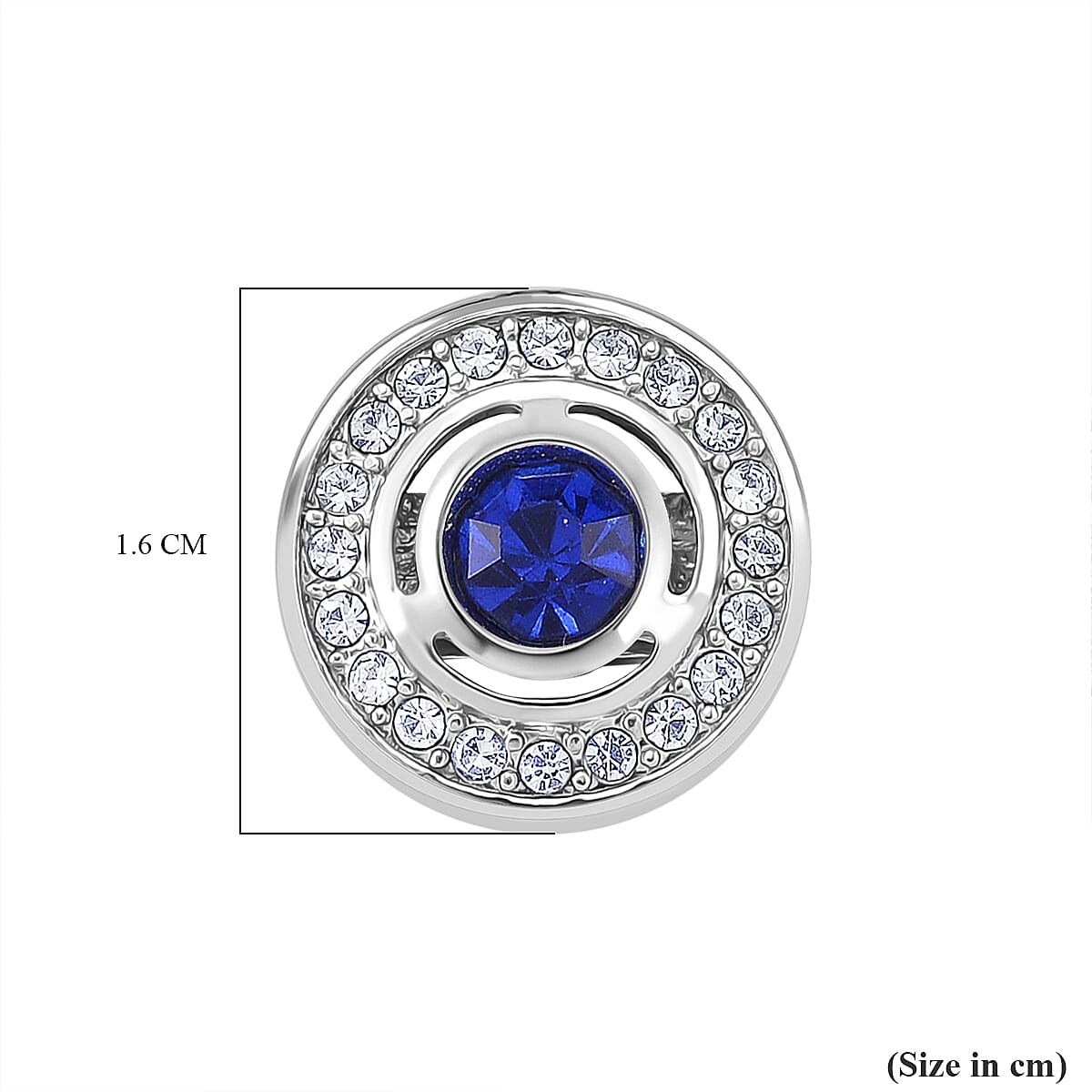 Blue Crystal CuffLink in Silver Colour Tone 8182888 6