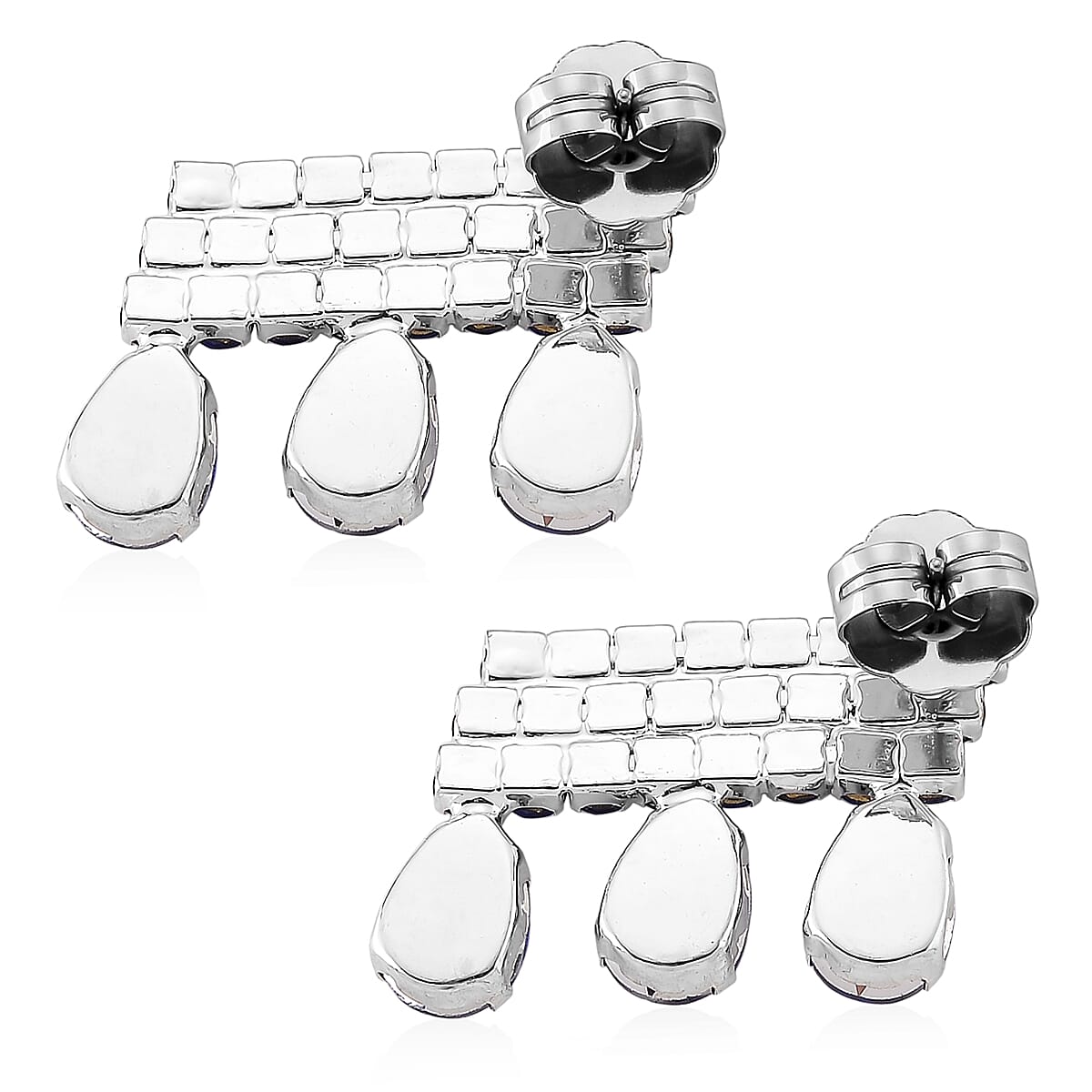 Blue Crystal Earring with Push Back V32359666 4