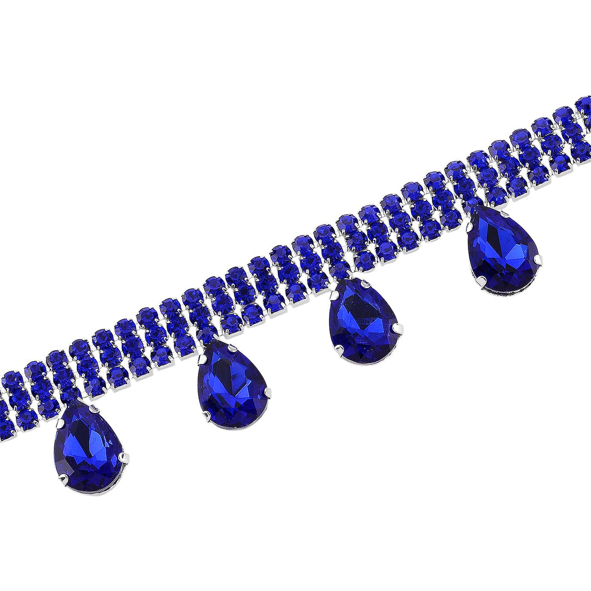 New York Closeout - Sapphire Blue Colour Crystal Necklace (Size - 16+3) V32520816 5