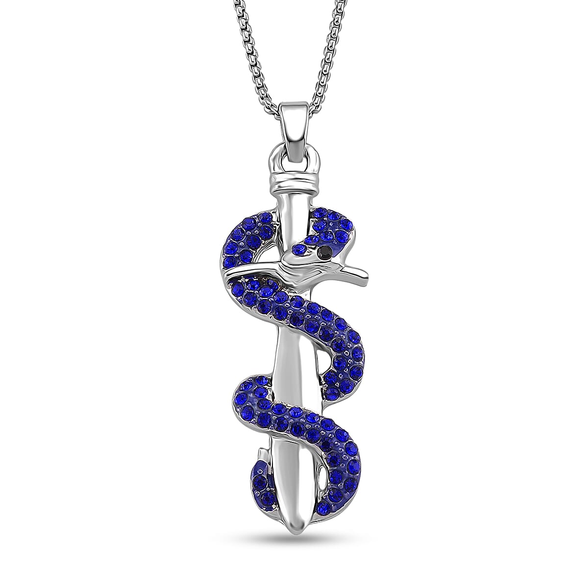 Designer Inspired- Blue Crystal Pendant with Chain (Size 20 - 2 Ext) 4387778 0