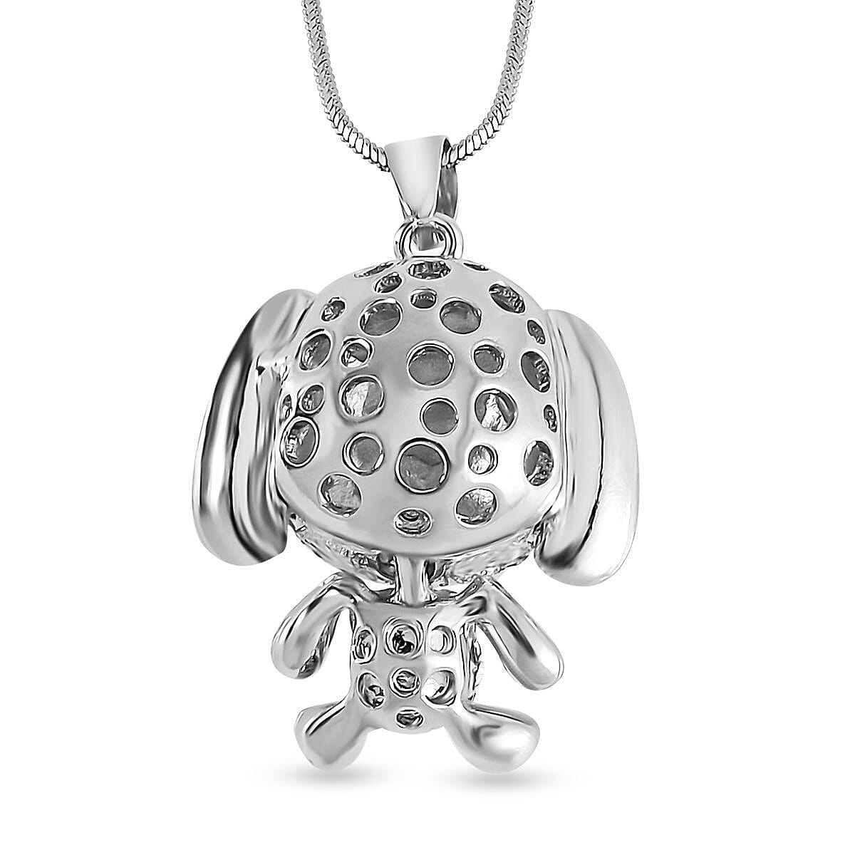 Black &amp; White Austrian Crystal Enamelled Puppy Necklace (Size - 28) 7665715 4