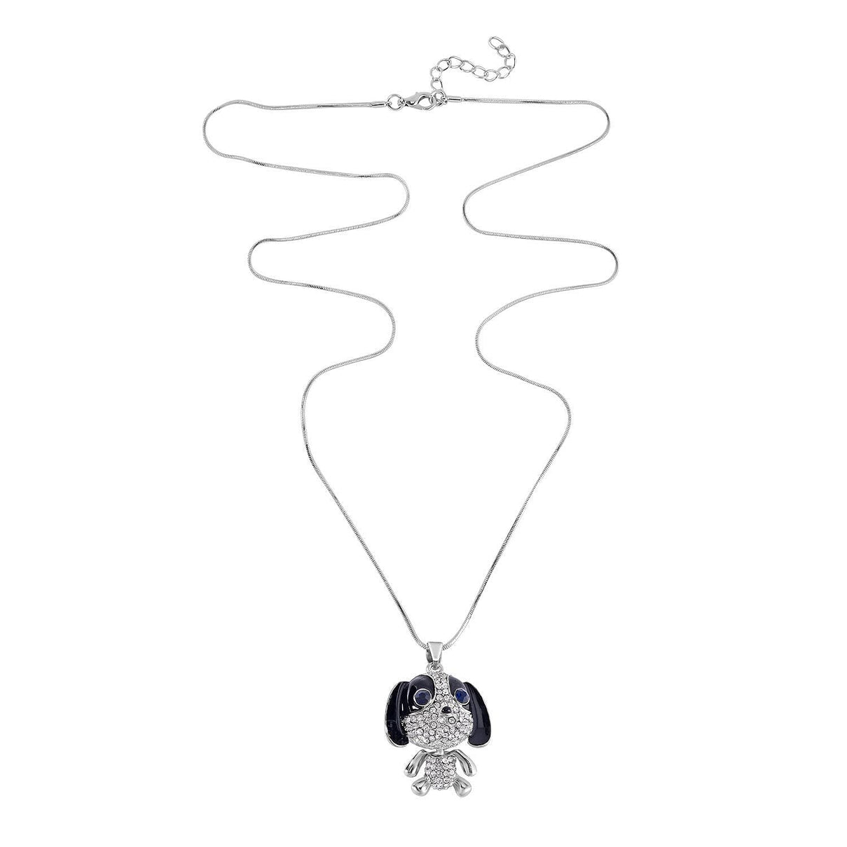 Black &amp; White Austrian Crystal Enamelled Puppy Necklace (Size - 28) 7665715 6
