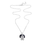 Black & White Austrian Crystal Enamelled Puppy Necklace (Size - 28)