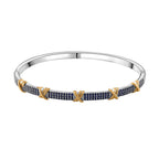 Blue Cubic Zirconia Criss Cross Bangle (Size - 7.5) 10.00 Ct.
