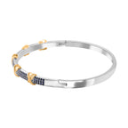 Blue Cubic Zirconia Criss Cross Bangle (Size - 7.5) 10.00 Ct.