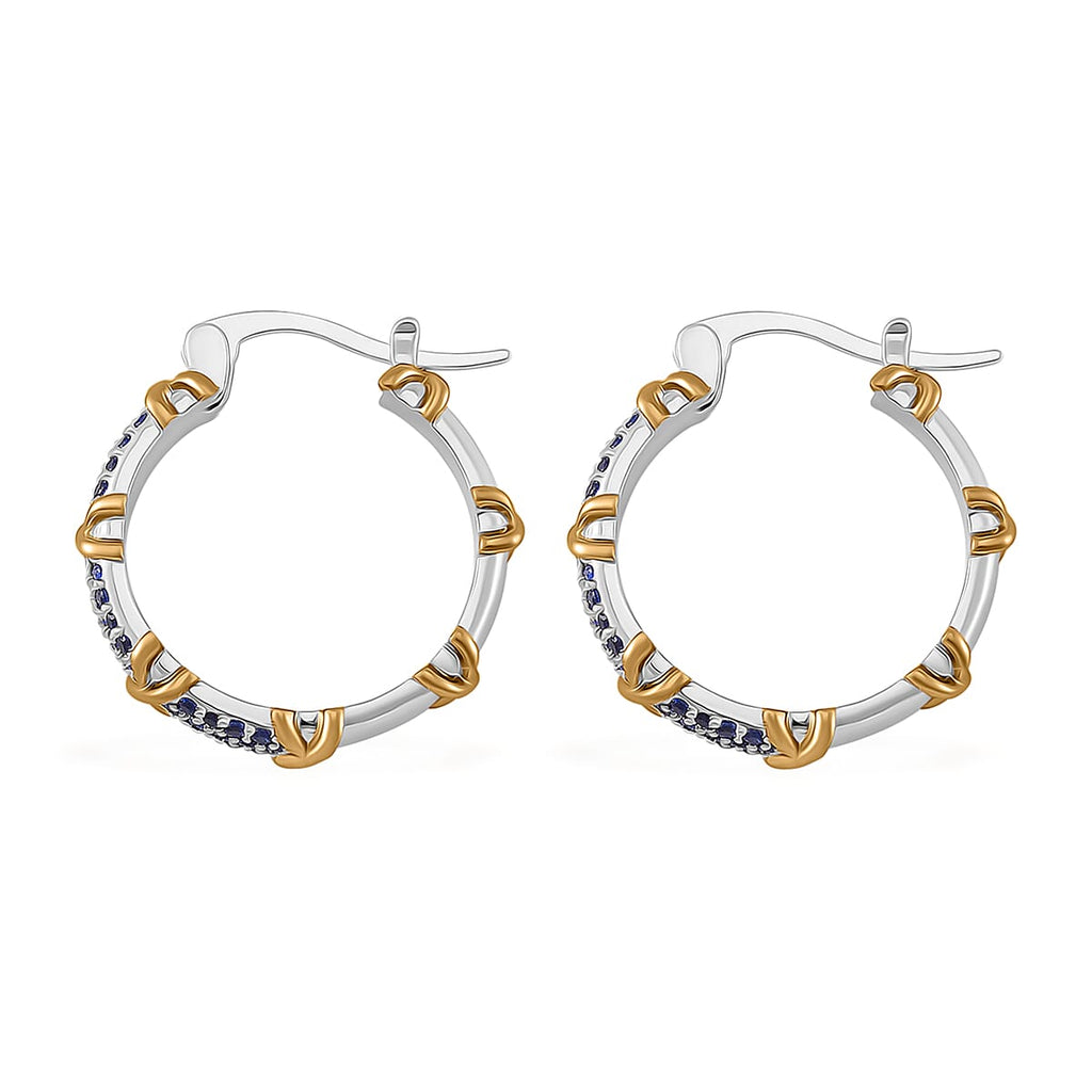 Blue Cubic Zirconia Criss Cross Earring with Clasp 5.00 Ct.