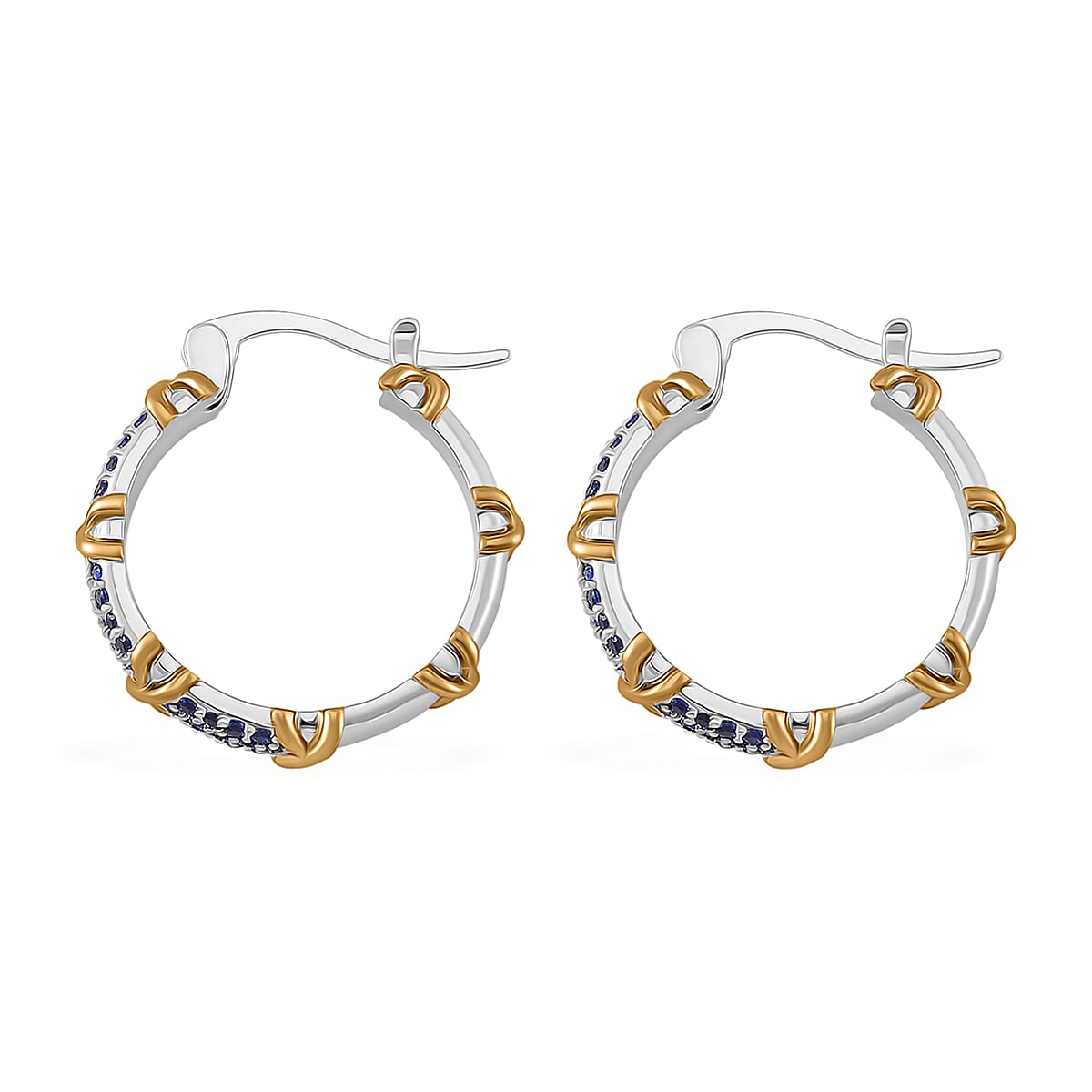 Blue Cubic Zirconia Criss Cross Earring with Clasp V32517694 4