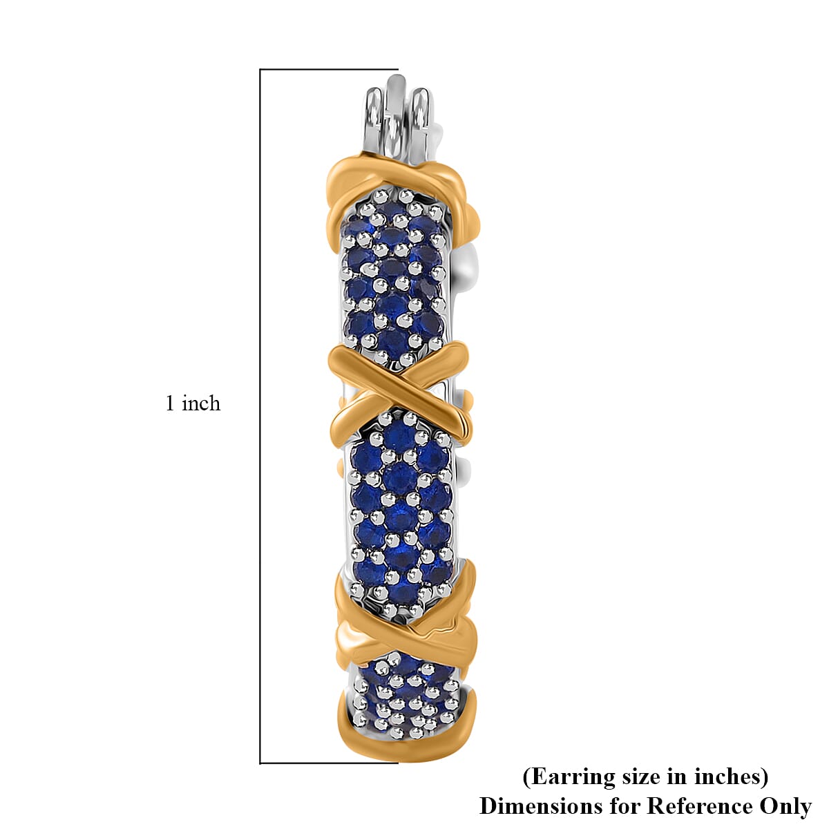 Blue Cubic Zirconia Criss Cross Earring with Clasp V32517694 6