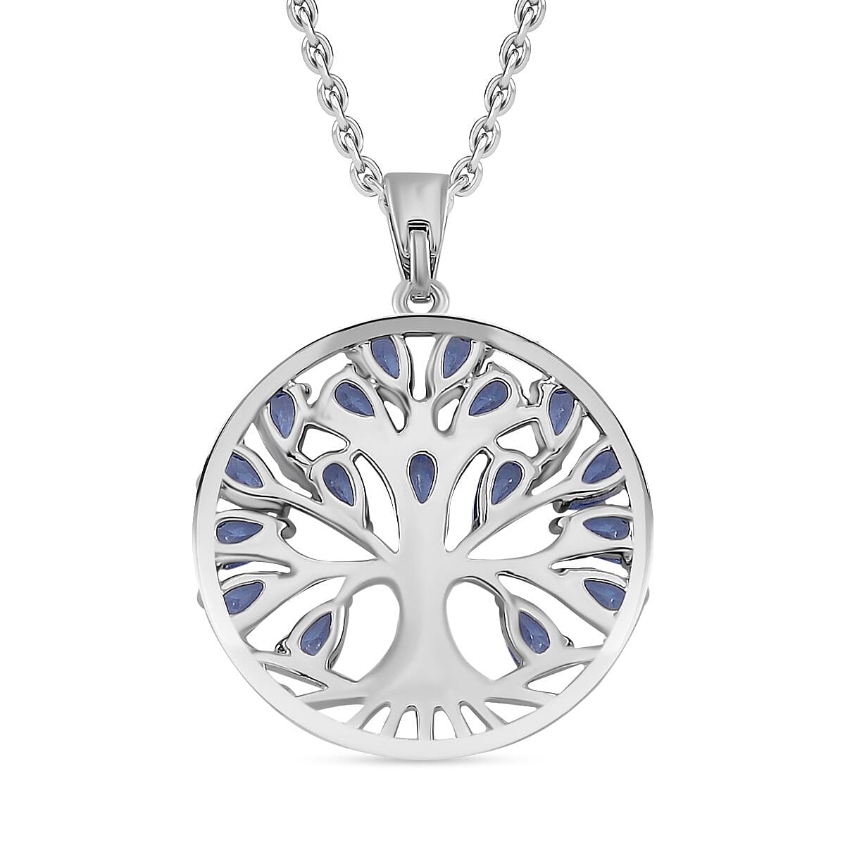 Blue Cubic Zirconia Tree of Life Necklace (Size - 20) 6.00 Ct. 8252499 4