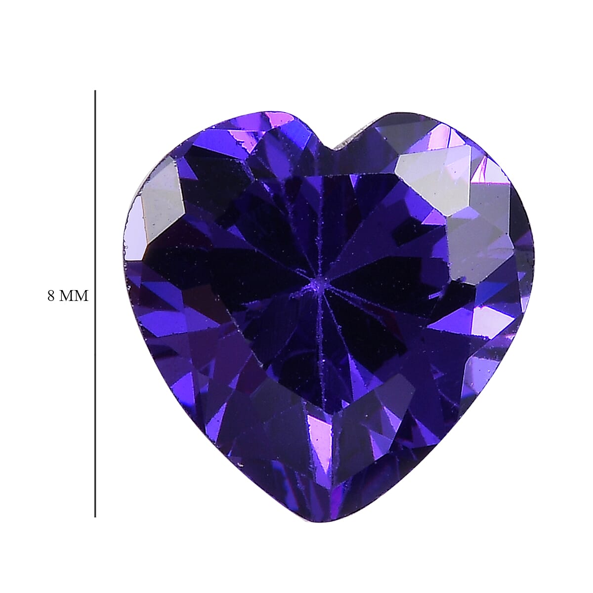 2.9 Ct. Blue Cubic Zirconia Loose Gemstone in Heart Shape 8063762 4