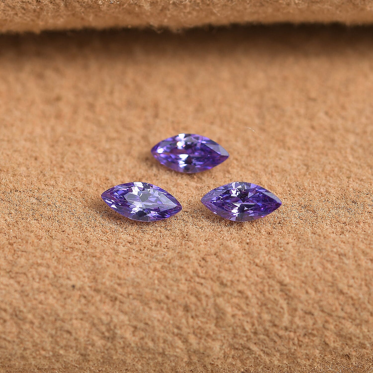 Set of 3 Blue Cubic Zirconia Loose Gemstones in Marquee Shape 0.59 Ct. 8063767 1