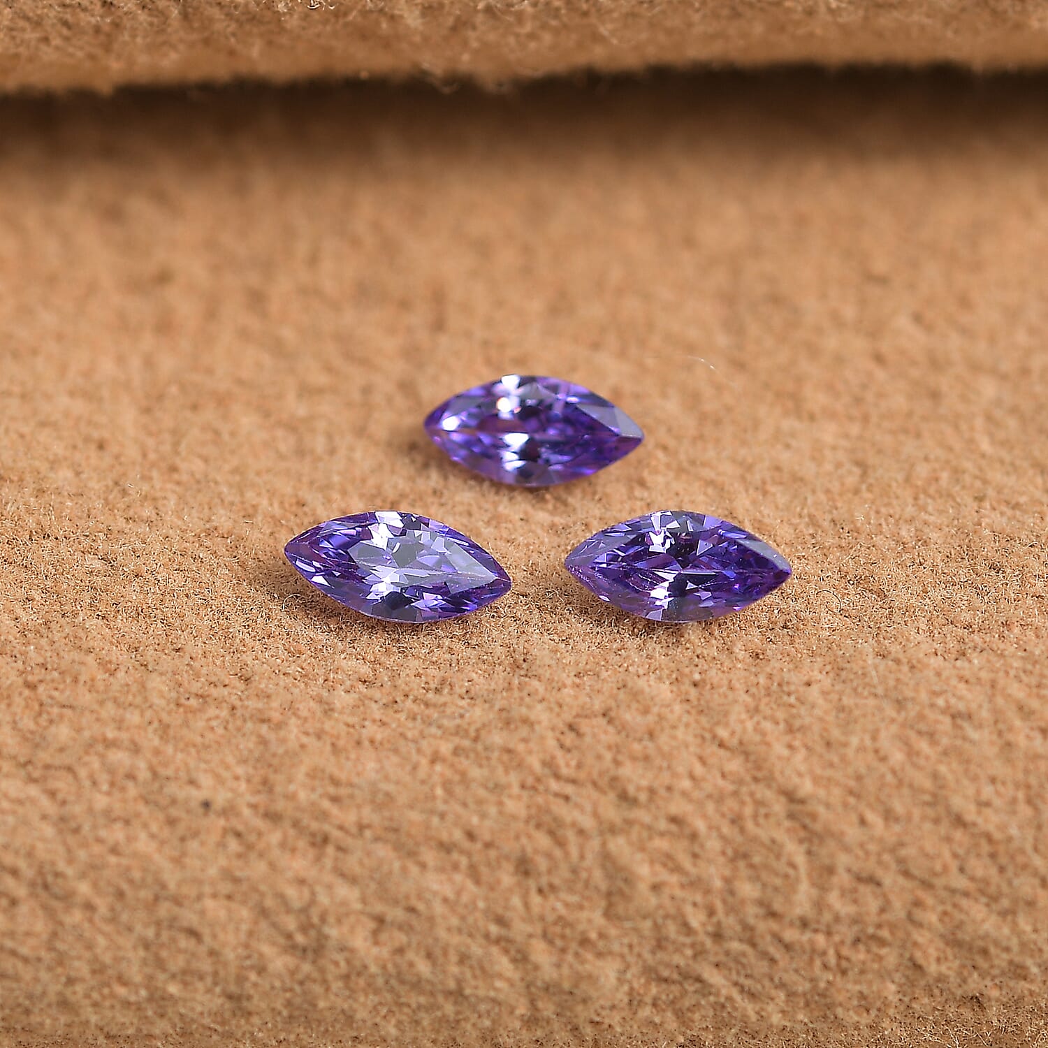 Set of 3 Blue Cubic Zirconia Loose Gemstones in Marquee Shape 0.59 Ct. 8063767 1