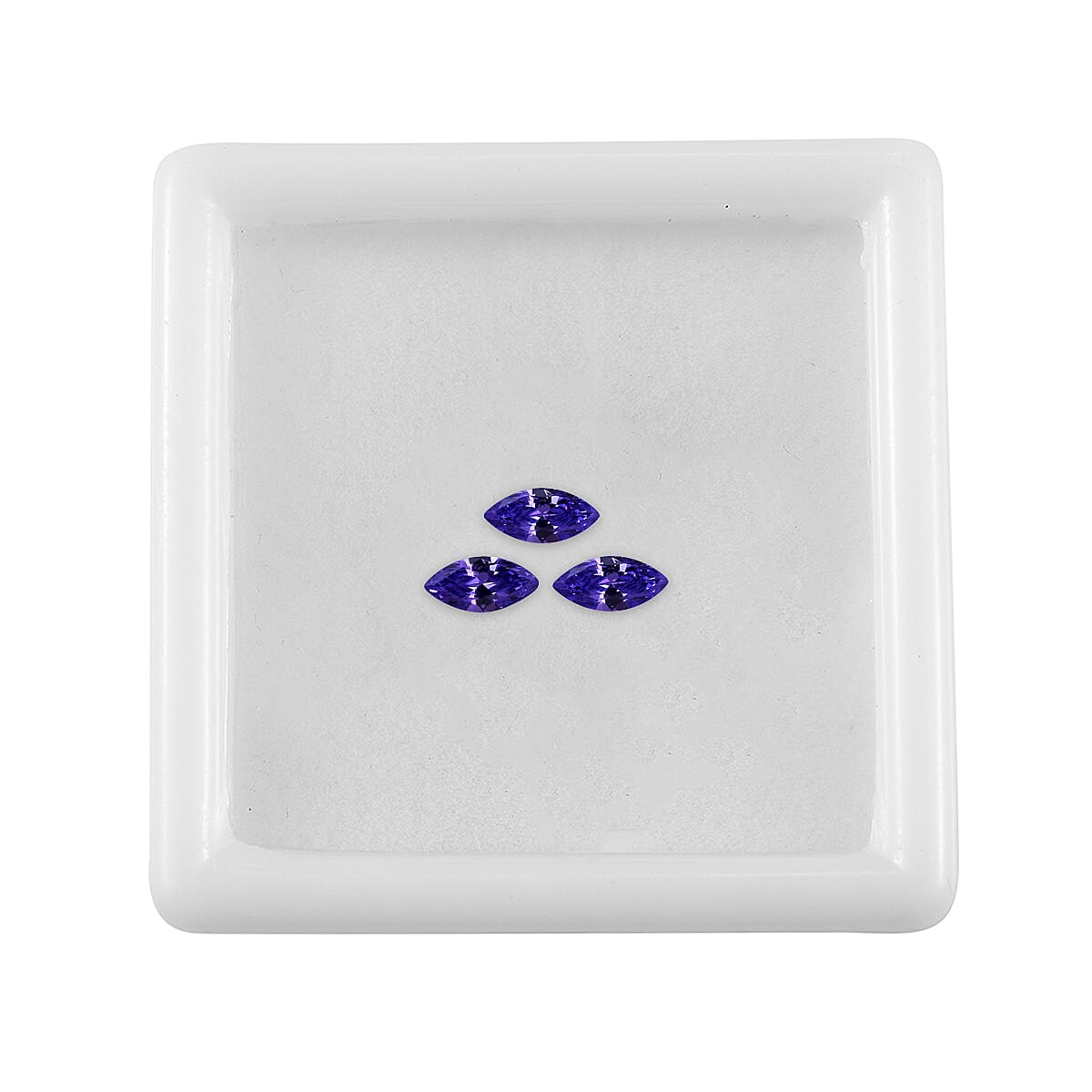 Set of 3 Blue Cubic Zirconia Loose Gemstones in Marquee Shape 0.59 Ct. 8063767 3