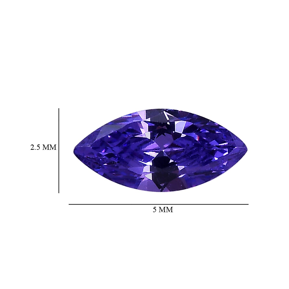 Set of 3 Blue Cubic Zirconia Loose Gemstones in Marquee Shape 0.59 Ct. 8063767 4