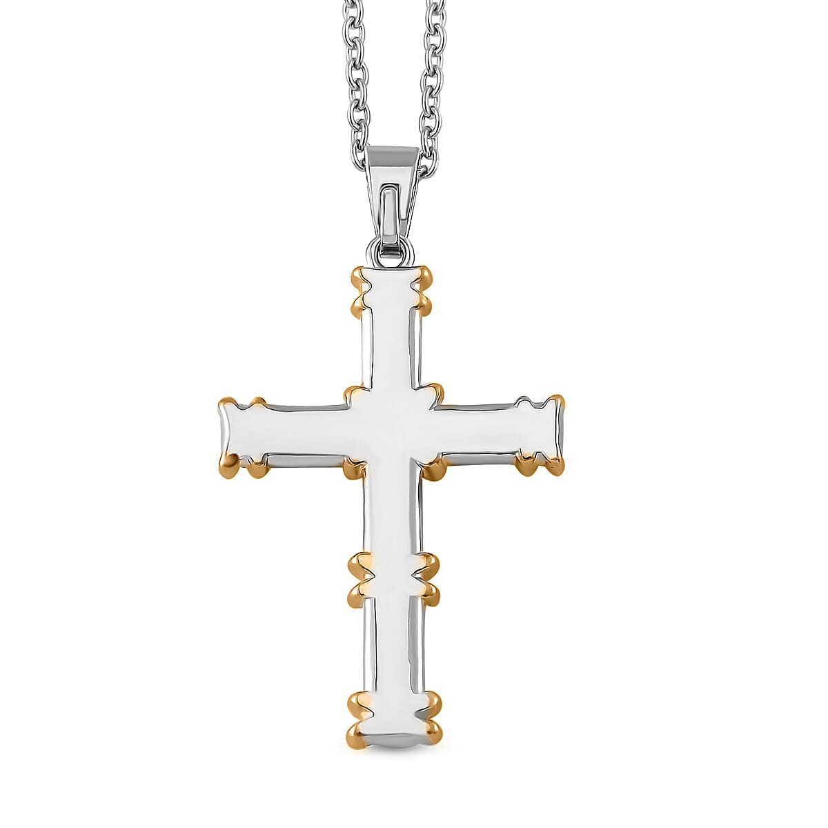Blue Cubic Zirconia Criss Cross Pendant with Chain (Size - 20+2 Inch Ext) V32489549 5