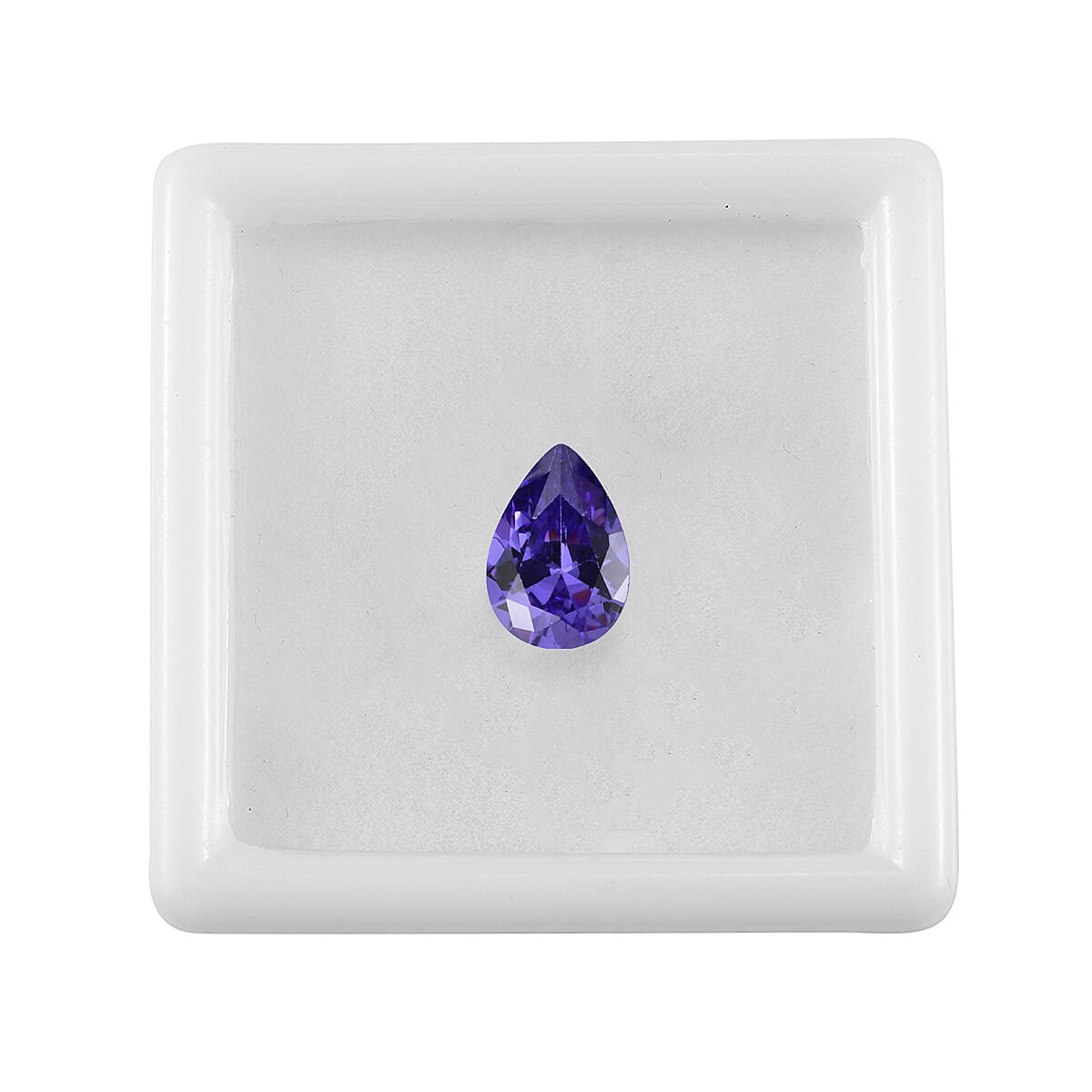 Blue Cubic Zirconia Pear 10X7 mm Gemstone, 2.90 Ct 8505909 3