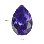 Blue Cubic Zirconia Pear Shape Gemstone 2.88 Ct.