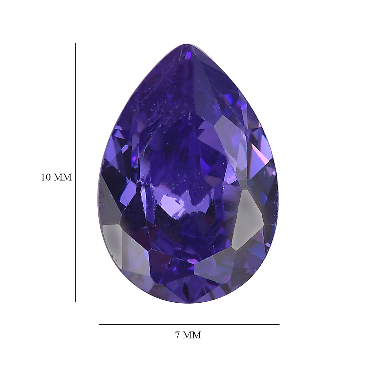 2.88 Ct. Blue Cubic Zirconia Loose Gemstone in Pear Shape 8063769 4