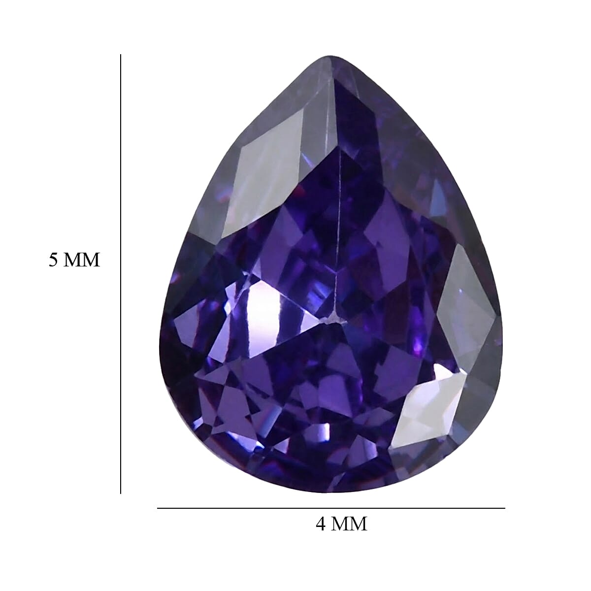 Blue Cubic Zirconia Pear 5X4 mm Gemstone, 0.48 Ct 8505910 4