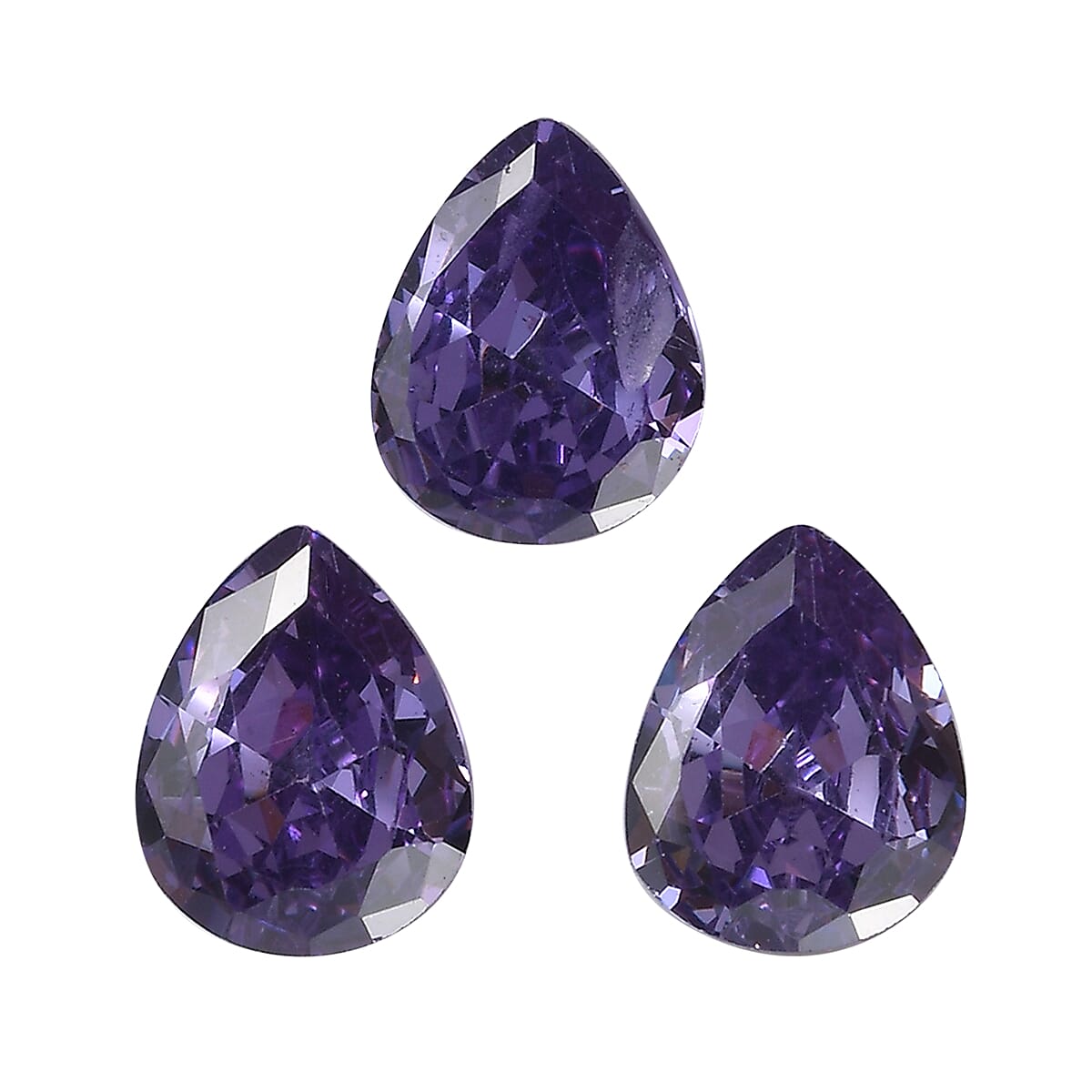 Set of 3 Blue Cubic Zirconia Loose Gemstones in Pear Shape 1.41 Ct. 8063770 0