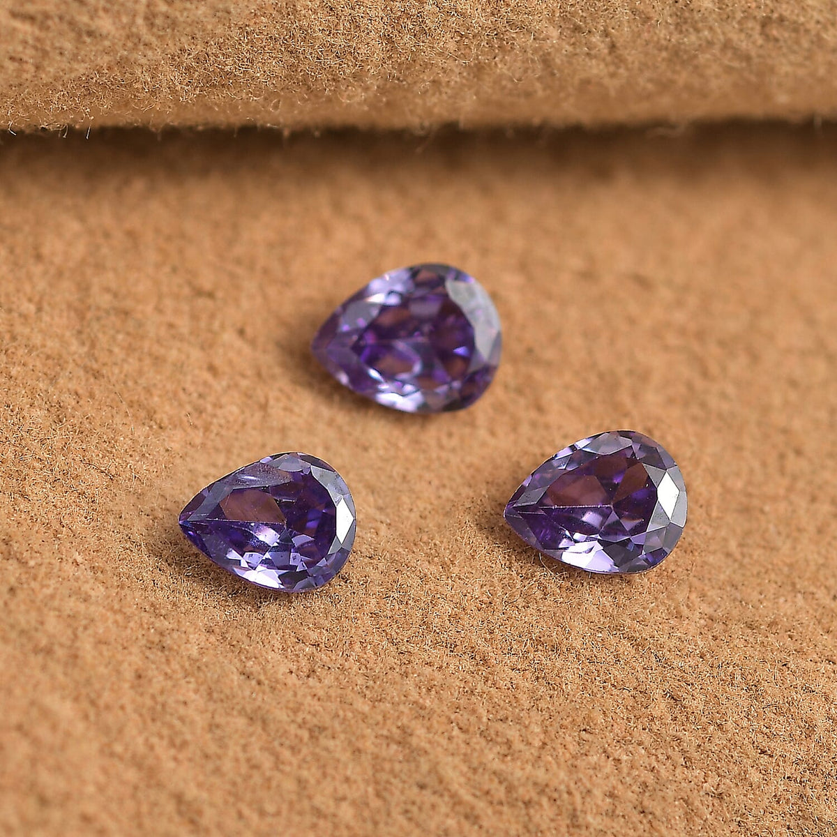 Set of 3 Blue Cubic Zirconia Loose Gemstones in Pear Shape 1.41 Ct. 8063770 1