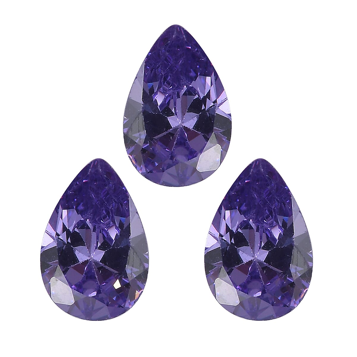 Set of 3 Blue Cubic Zirconia Loose Gemstones in Pear Shape 1.71 Ct. 8063771 0