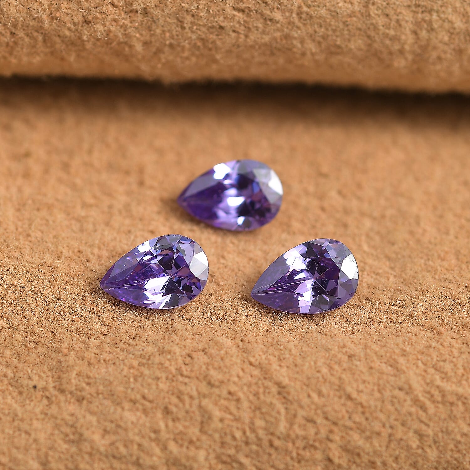 Set of 3 Blue Cubic Zirconia Loose Gemstones in Pear Shape 1.71 Ct. 8063771 1
