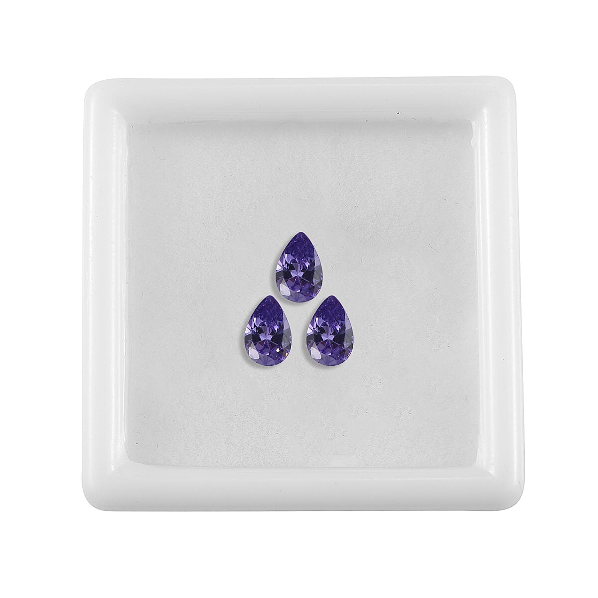 Set of 3 Blue Cubic Zirconia Loose Gemstones in Pear Shape 1.71 Ct. 8063771 3