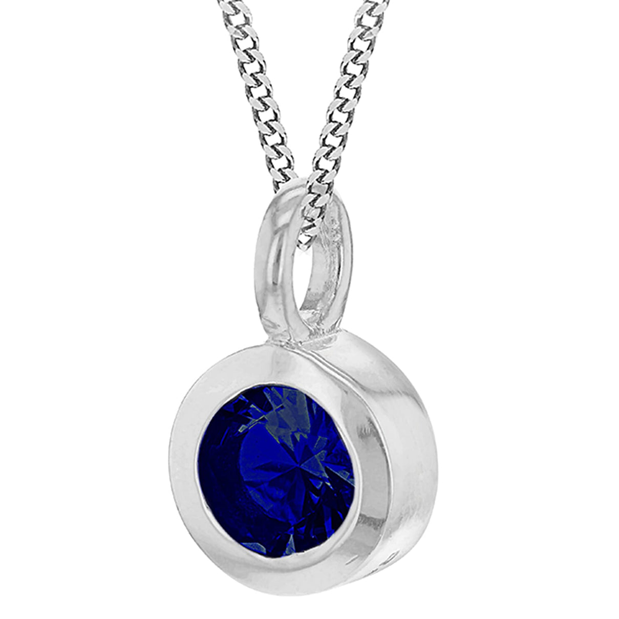 September Birthstone Sterling Silver Solitaire Pendant in Cubic Zirconia 7754462 0
