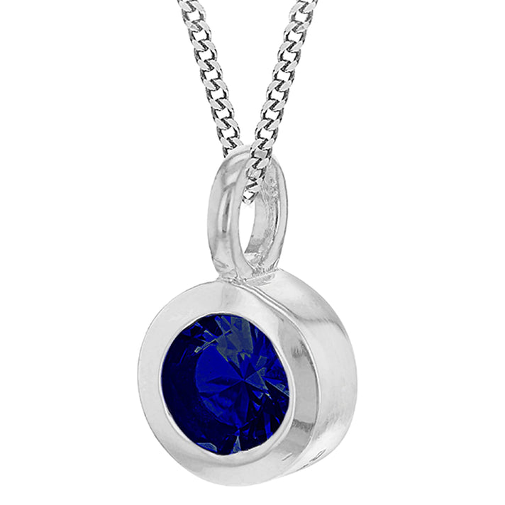 September Birthstone Sterling Silver Solitaire Pendant in Cubic Zirconia 7754462 1
