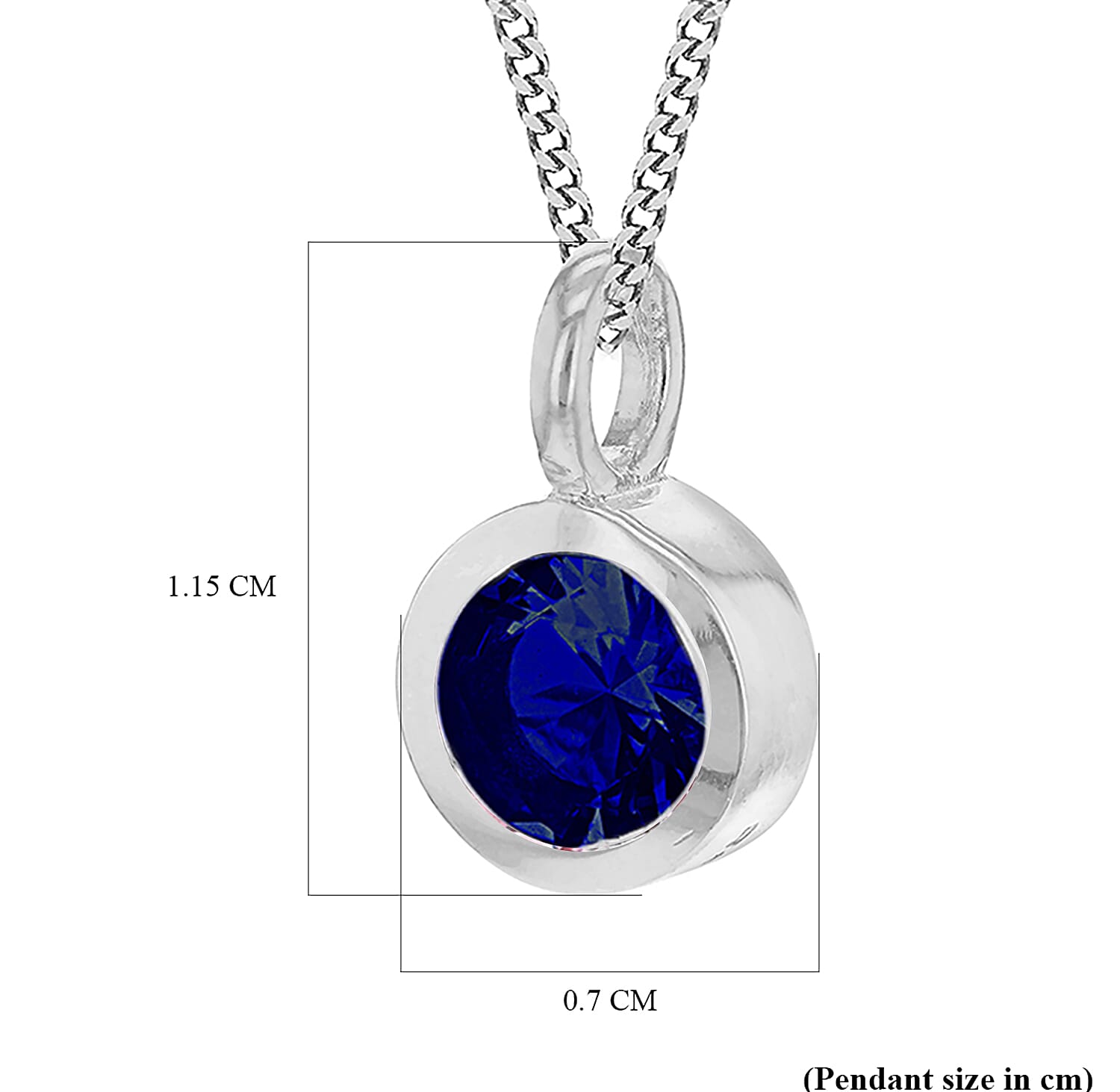 September Birthstone Sterling Silver Solitaire Pendant in Cubic Zirconia 7754462 1