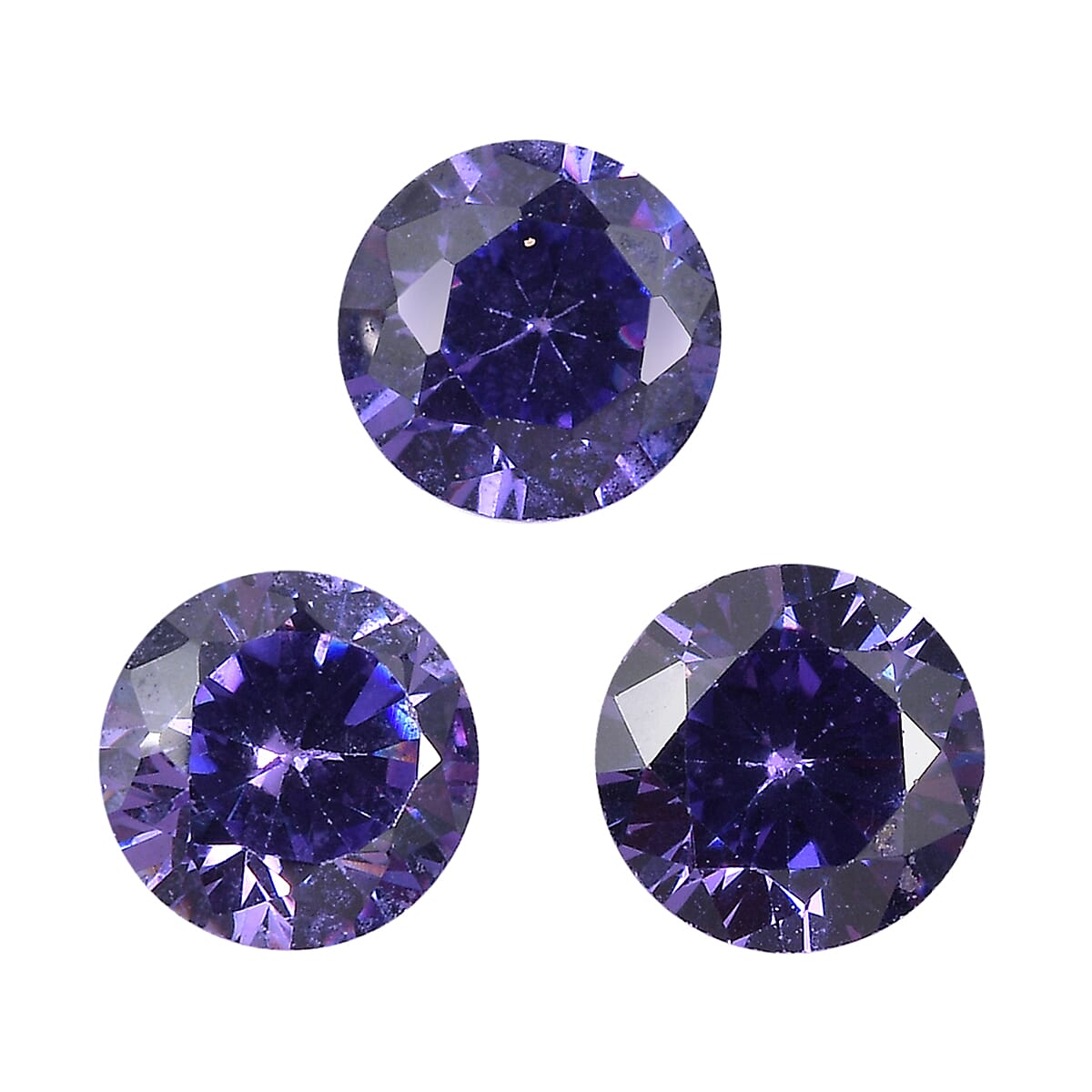 1.26 Ct. Set of 3 Blue Cubic Zirconia Loose Gemstones in Round Shape 8063772 0