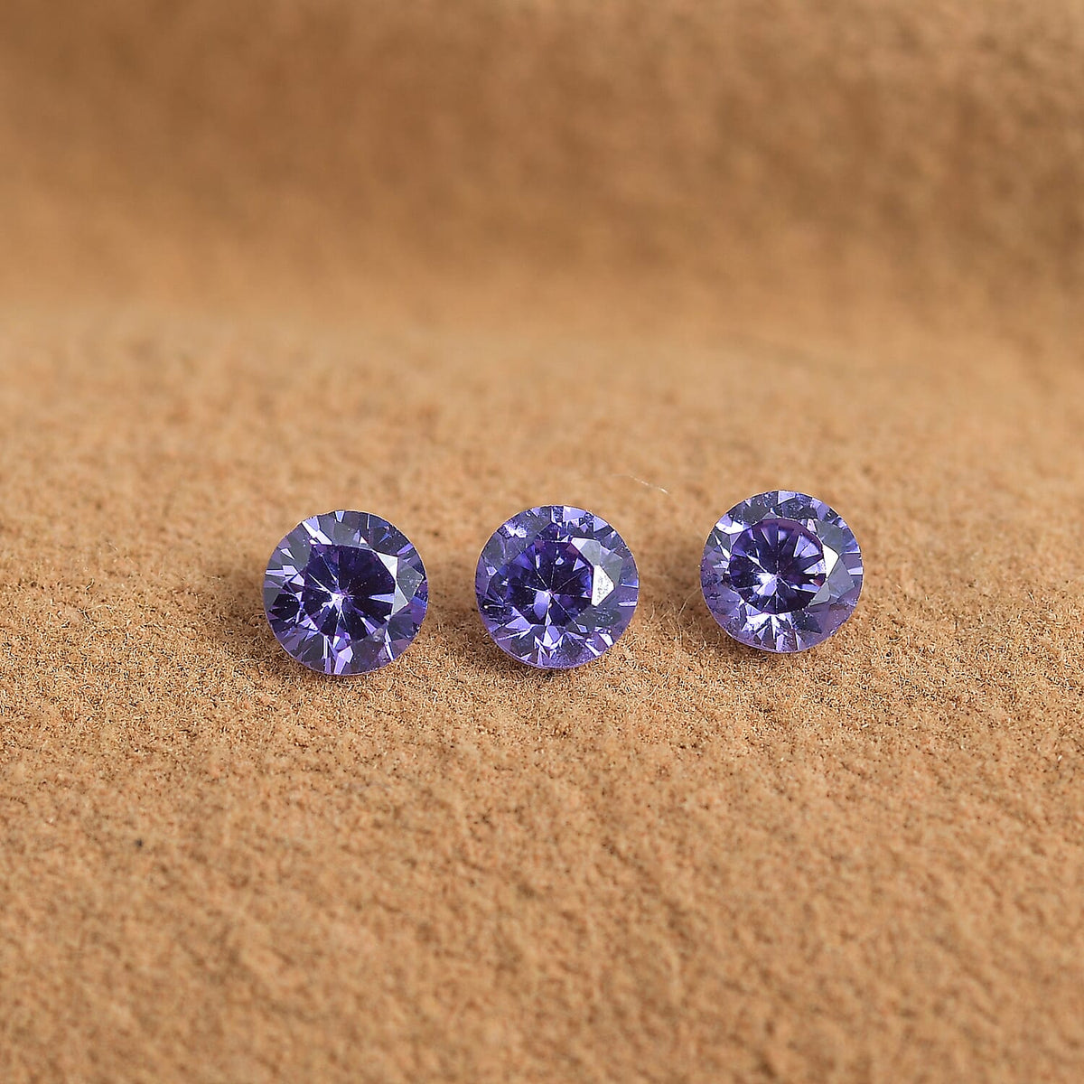 1.26 Ct. Set of 3 Blue Cubic Zirconia Loose Gemstones in Round Shape 8063772 1