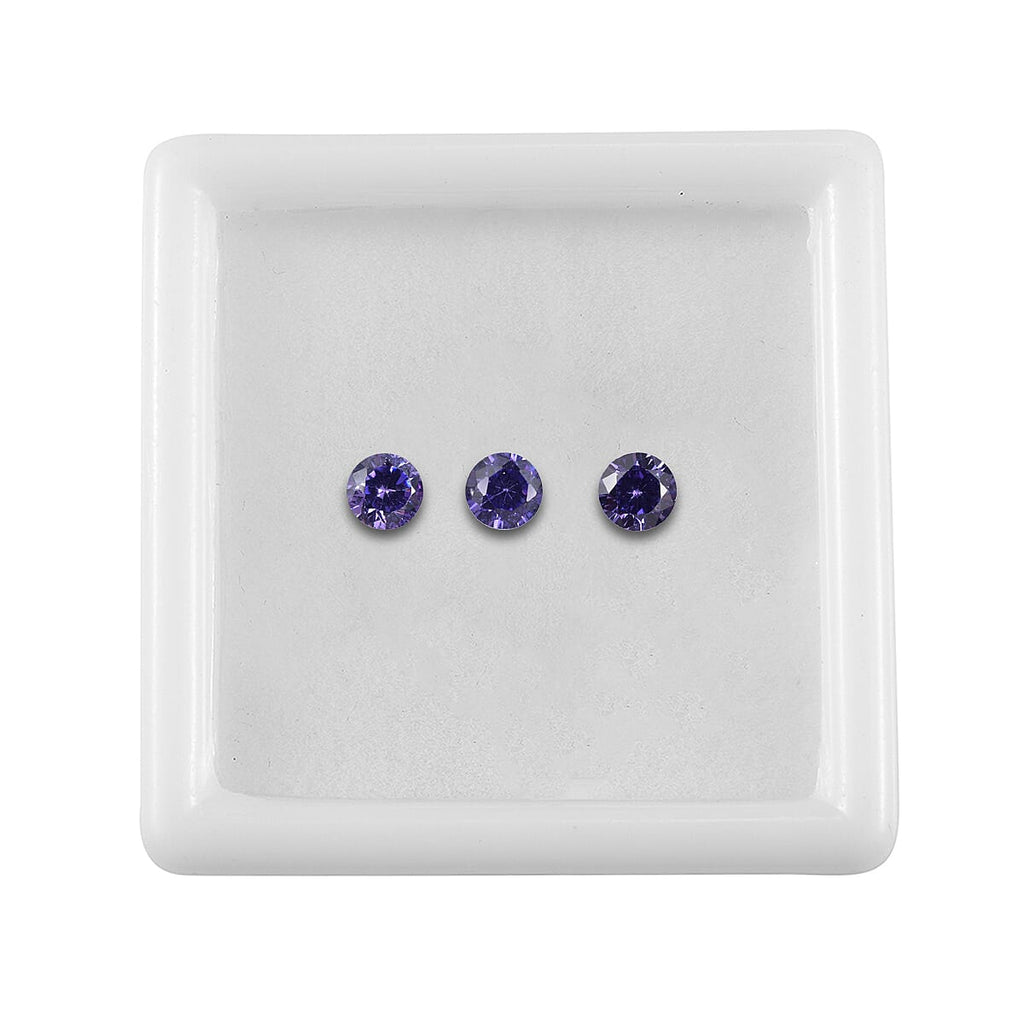 Blue Cubic Zirconia Round Shape Gemstone 1.26 Ct.