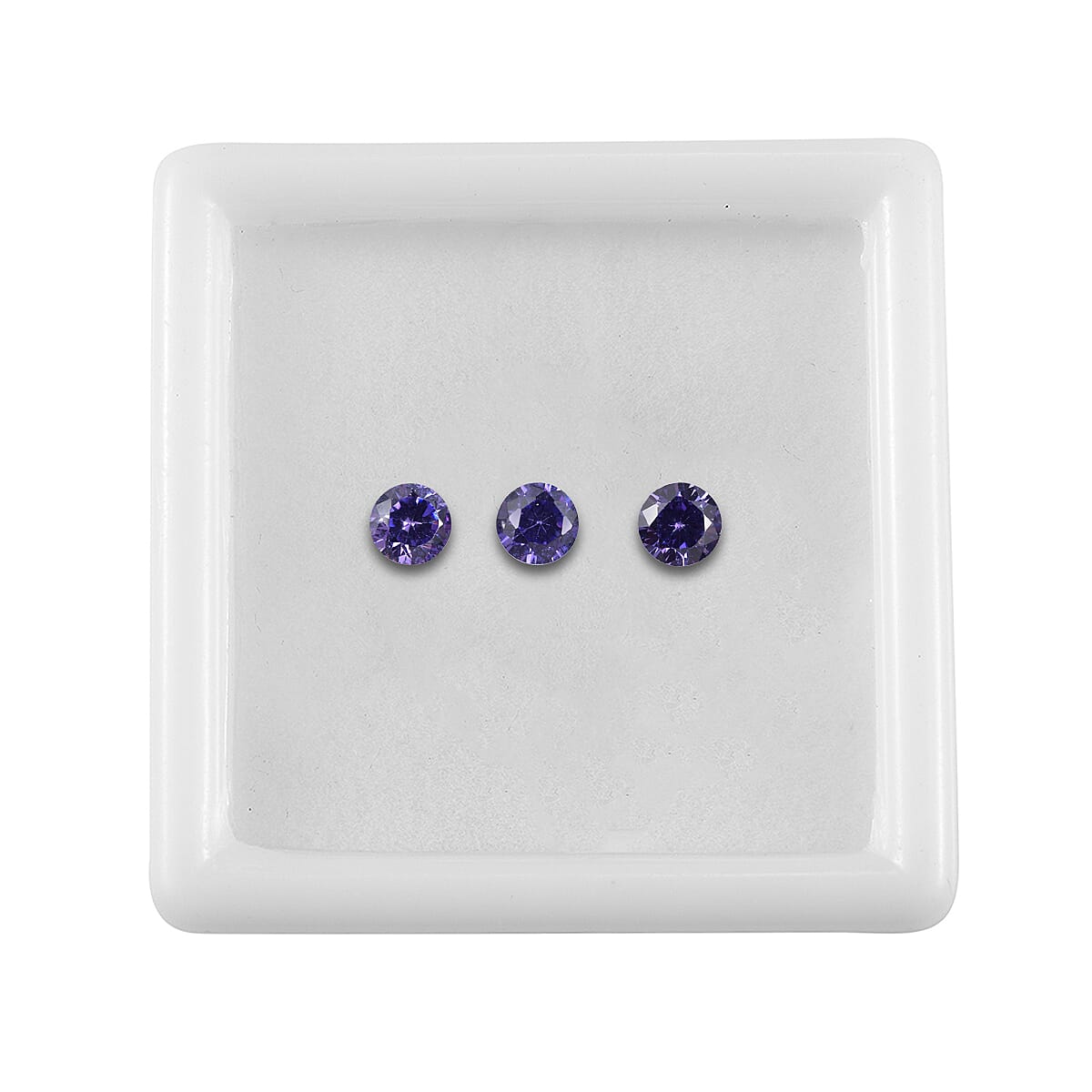 1.26 Ct. Set of 3 Blue Cubic Zirconia Loose Gemstones in Round Shape 8063772 3
