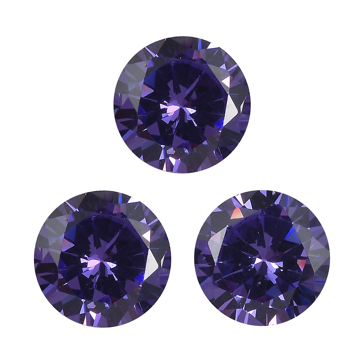 2.35 Ct. Set of 3 Blue Cubic Zirconia Loose Gemstones in Round Shape 8063773 0