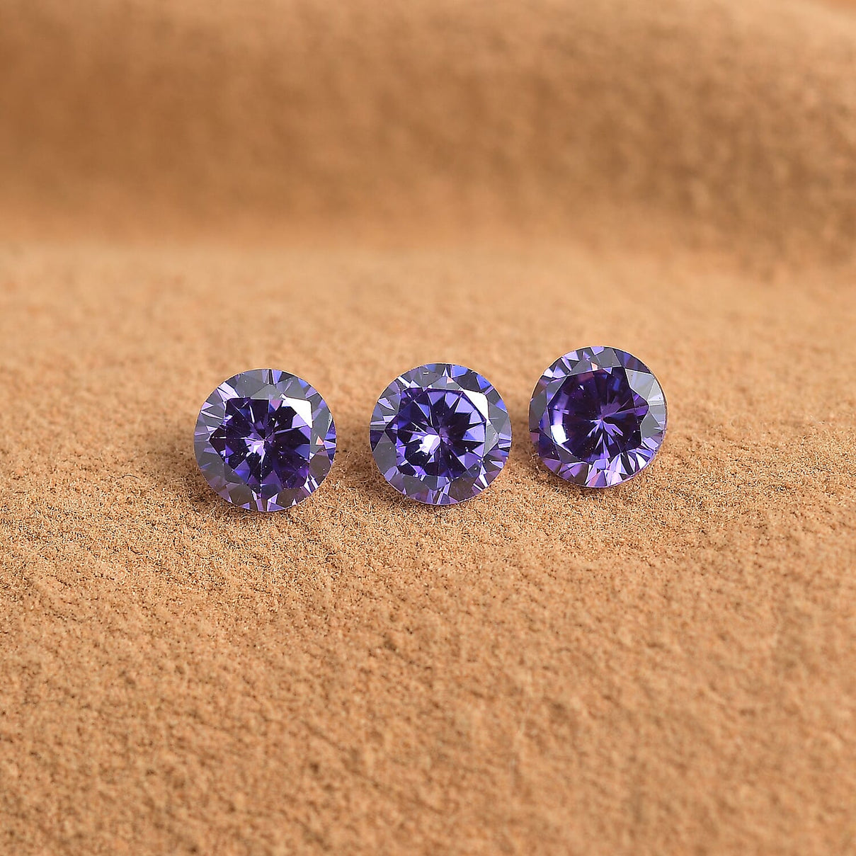 2.35 Ct. Set of 3 Blue Cubic Zirconia Loose Gemstones in Round Shape 8063773 1