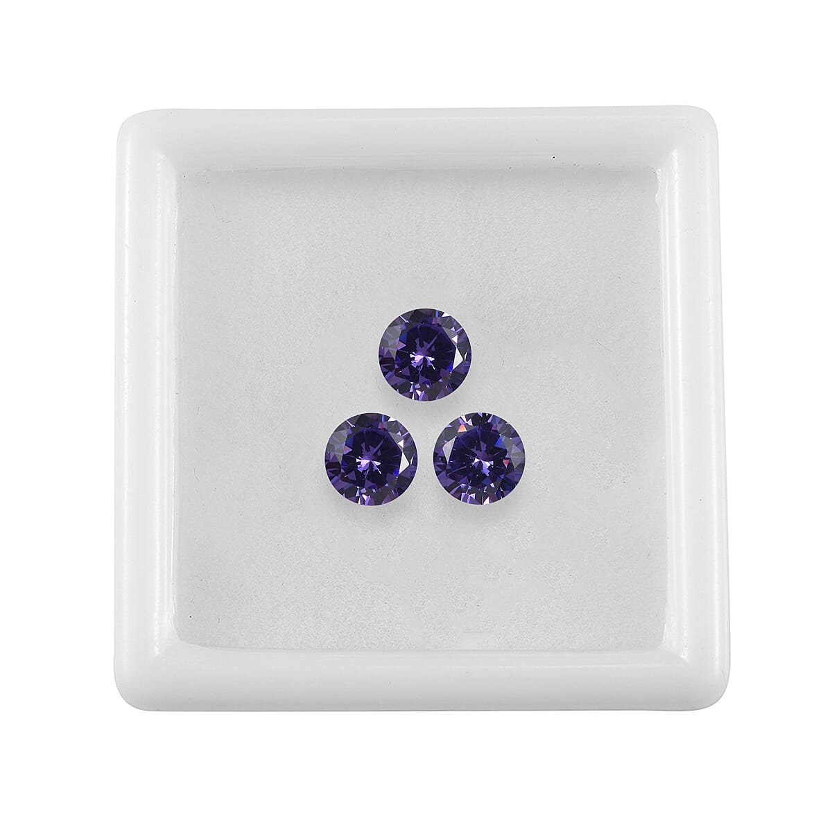 2.35 Ct. Set of 3 Blue Cubic Zirconia Loose Gemstones in Round Shape 8063773 3
