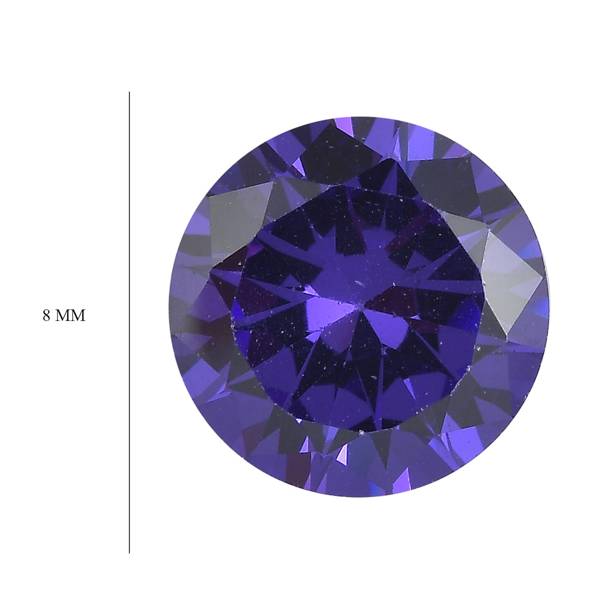 Blue Cubic Zirconia Round 8 mm Gemstone, 3.30 Ct 8499067 4