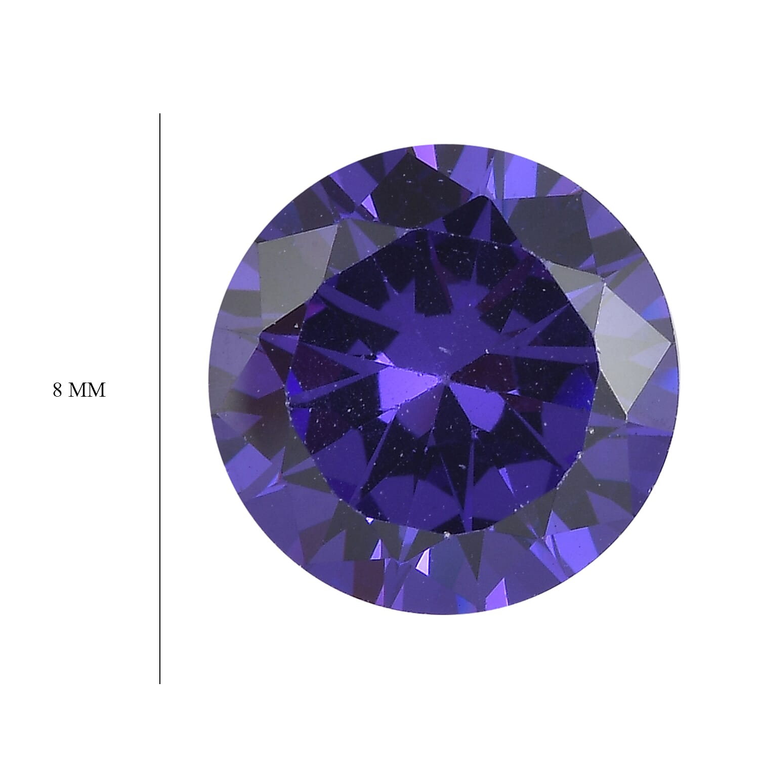 Blue Cubic Zirconia Round 8 mm Gemstone, 3.30 Ct 8499067 4