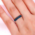 Blue Diamond Adjustable Ring in Platinum and Blue Overlay Sterling Silver 0.20 Ct.